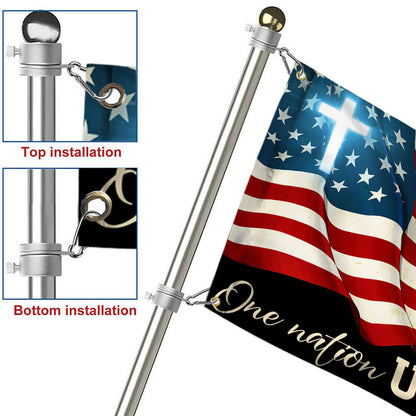 Flagwix American Flag - One Nation Under God, Jesus Christian Patriotic American Grommet Flag