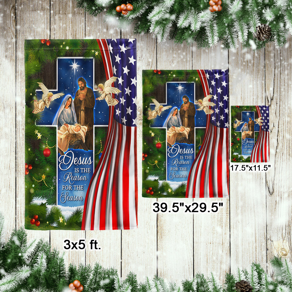 Nativity Of Jesus Christmas flags - Holy Family 'Jesus Is the Reason for the Season' Christmas Décor  - 3-Day Shipping