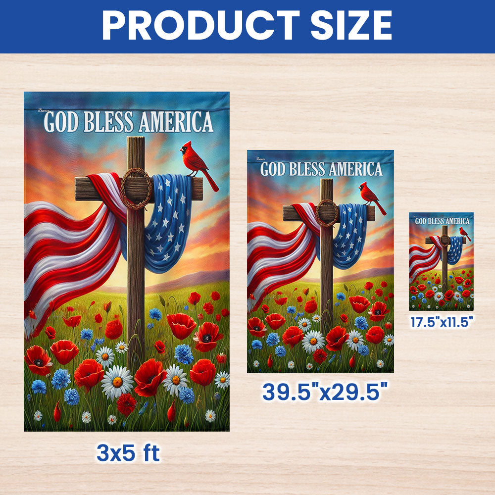 Flagwix American Flag - Christian Cross Independence Day God Bless America Flag