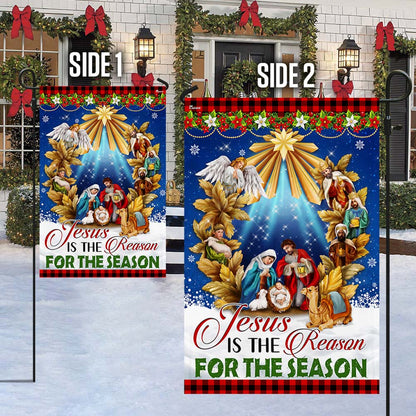 Jesus Christmas Flag Jesus Is The Reason For The Season Holy Night Nativity of Jesus Flag