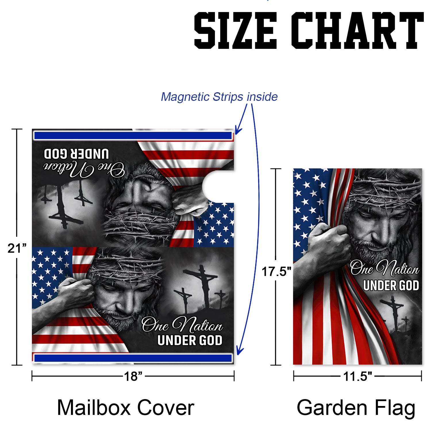 One Nation Under God Jesus Garden Flag &amp; Mailbox Cover TRL06Fv5MF