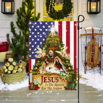 Nativity of Jesus Holy Family Jesus Is The Reason For The Season Flag