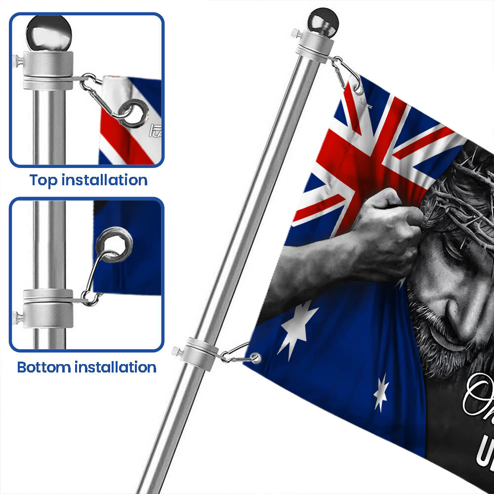 One Nation Under God Jesus Australian Flag - Patriotic Grommet Flag