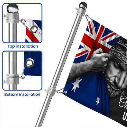 One Nation Under God Jesus Australian Flag - Patriotic Grommet Flag