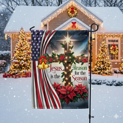 Jesus Christ Christmas Flag Jesus Is The Reason For The Season