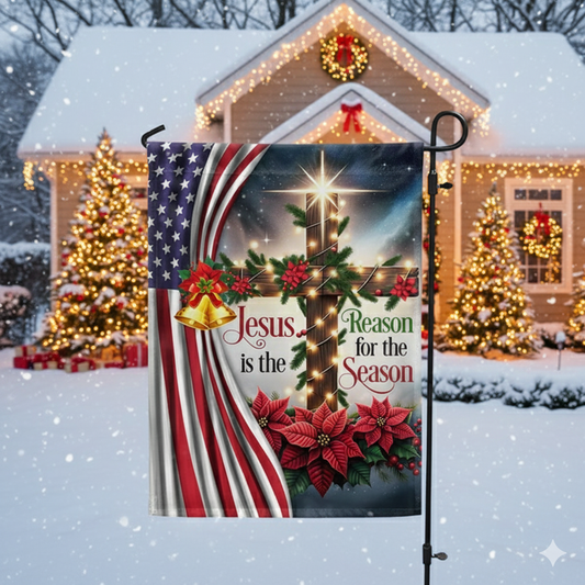 Jesus Christ Christmas Flag Jesus Is The Reason For The Season