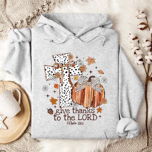 Give Thanks To The Lord Psalm 136.1 01 Hoodie