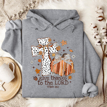 Give Thanks To The Lord Psalm 136.1 01 Hoodie
