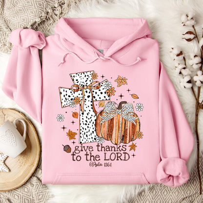 Give Thanks To The Lord Psalm 136.1 01 Hoodie