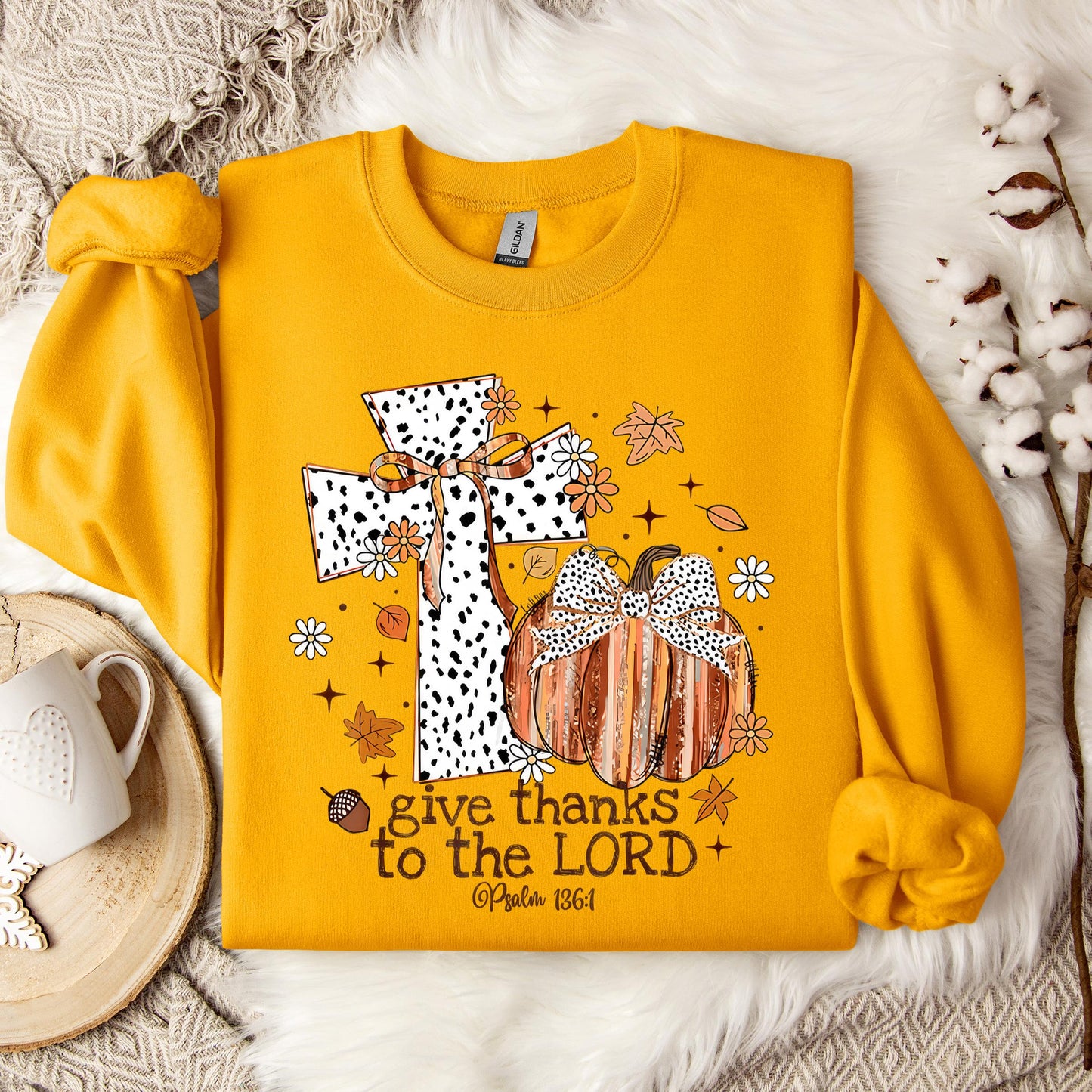 Give Thanks To The Lord Psalm 136.1 01 Sweatshirt