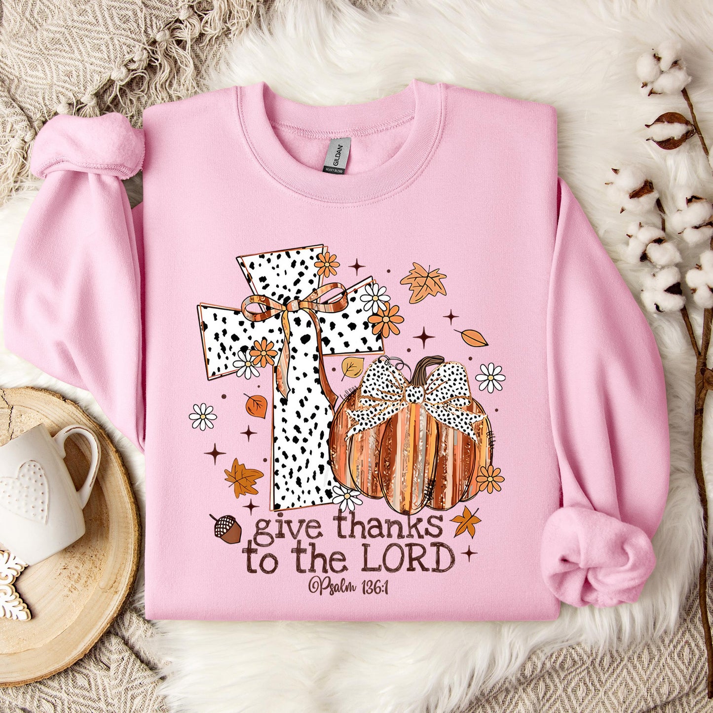 Give Thanks To The Lord Psalm 136.1 01 Sweatshirt