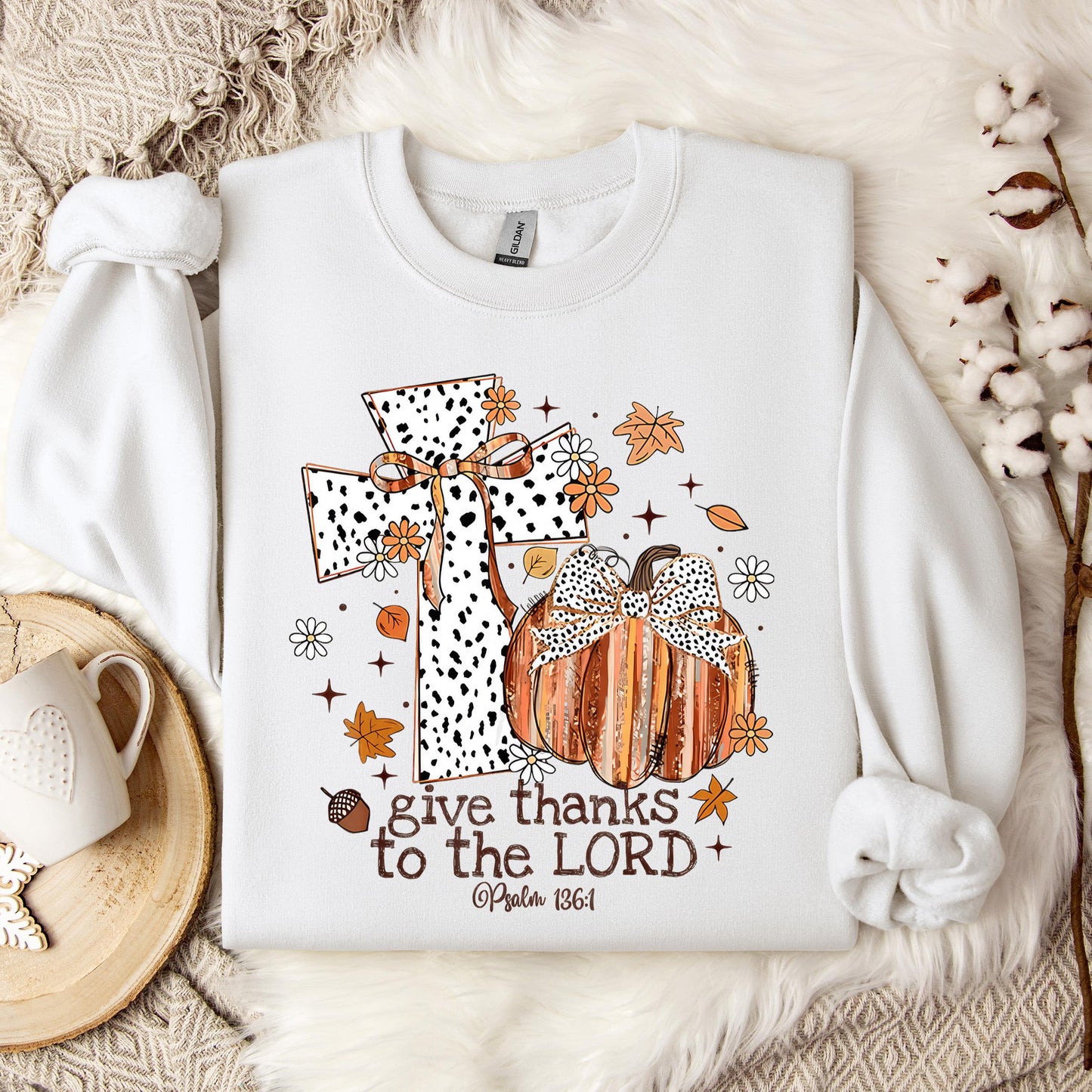 Give Thanks To The Lord Psalm 136.1 01 Sweatshirt