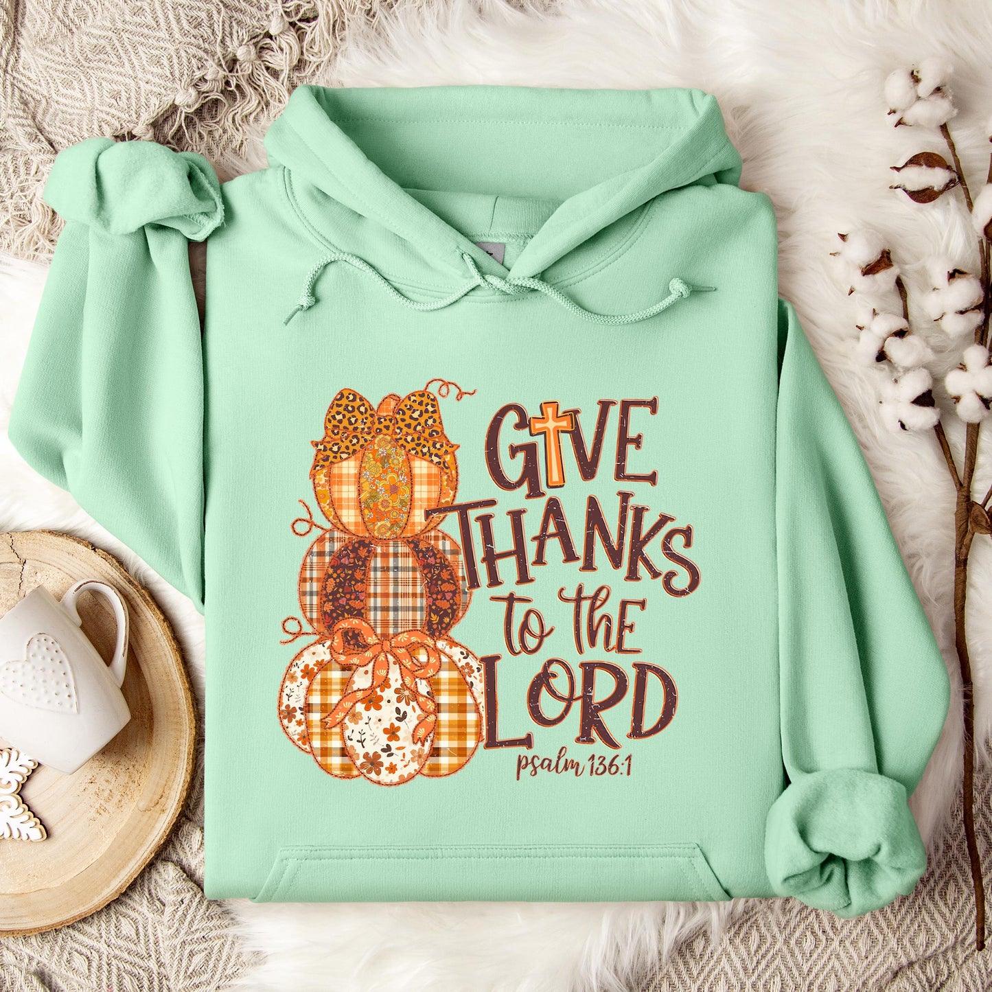 Give Thanks To The Lord Psalm 136.1 02 Hoodie