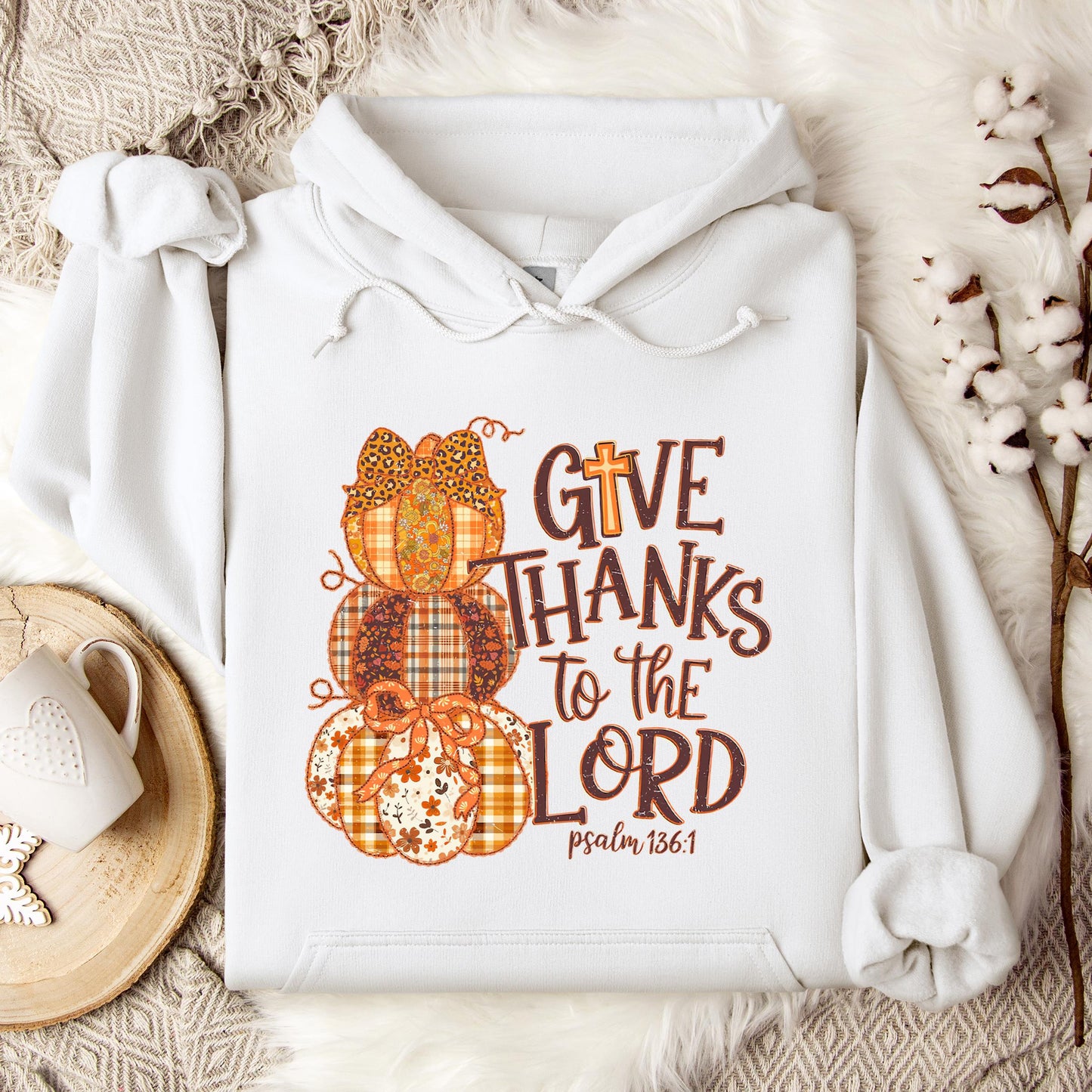 Give Thanks To The Lord Psalm 136.1 02 Hoodie