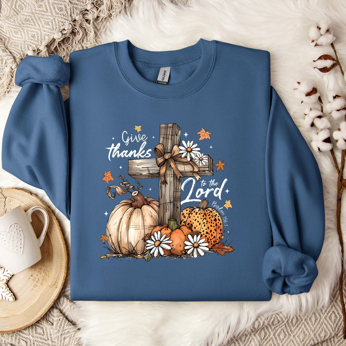 Give Thanks To The Lord Psalm 136.1 03 Sweatshirt
