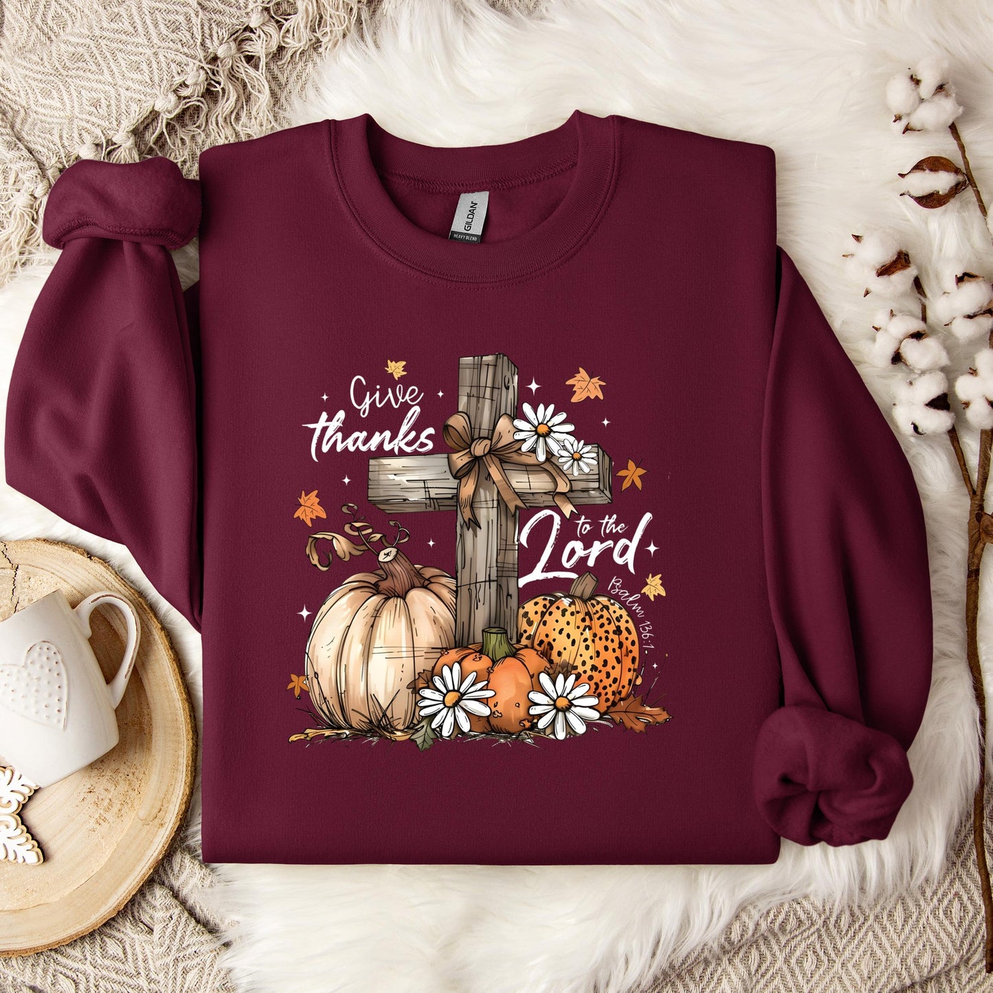 Give Thanks To The Lord Psalm 136.1 03 Sweatshirt