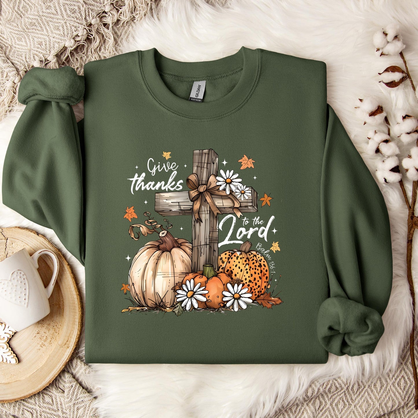 Give Thanks To The Lord Psalm 136.1 03 Sweatshirt
