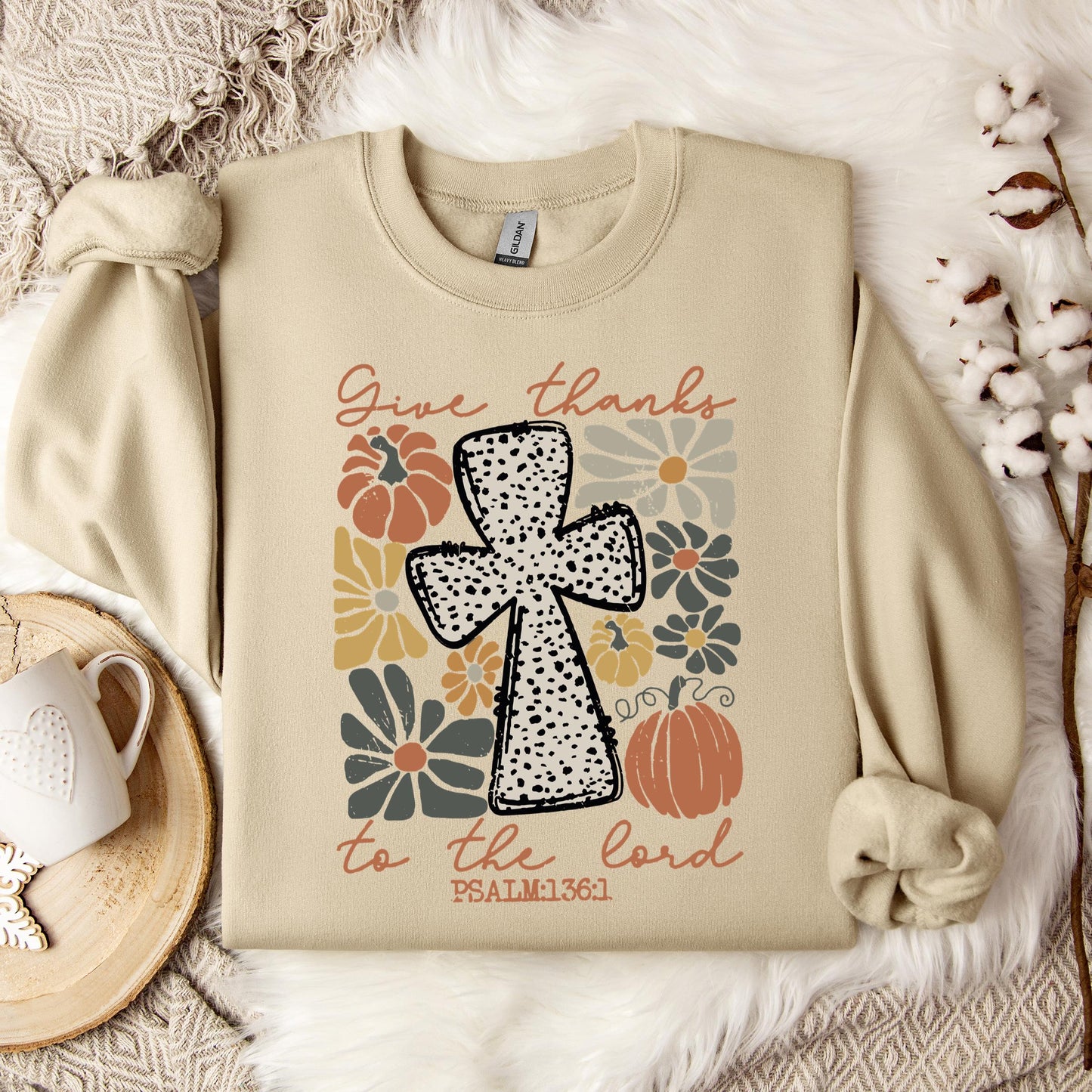 Give Thanks To The Lord Psalm 136.1 Sweatshirt