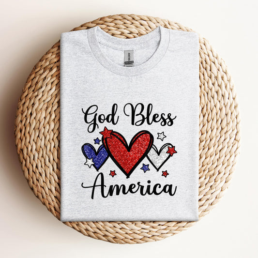 God Bless America Patriotic USA Flag Colors For Christians