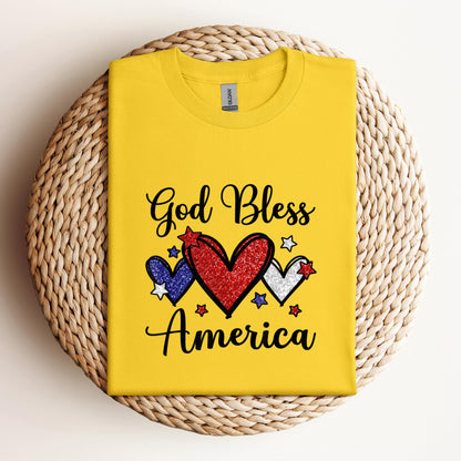 God Bless America Patriotic USA Flag Colors For Christians
