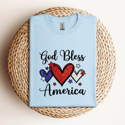 God Bless America Patriotic USA Flag Colors For Christians