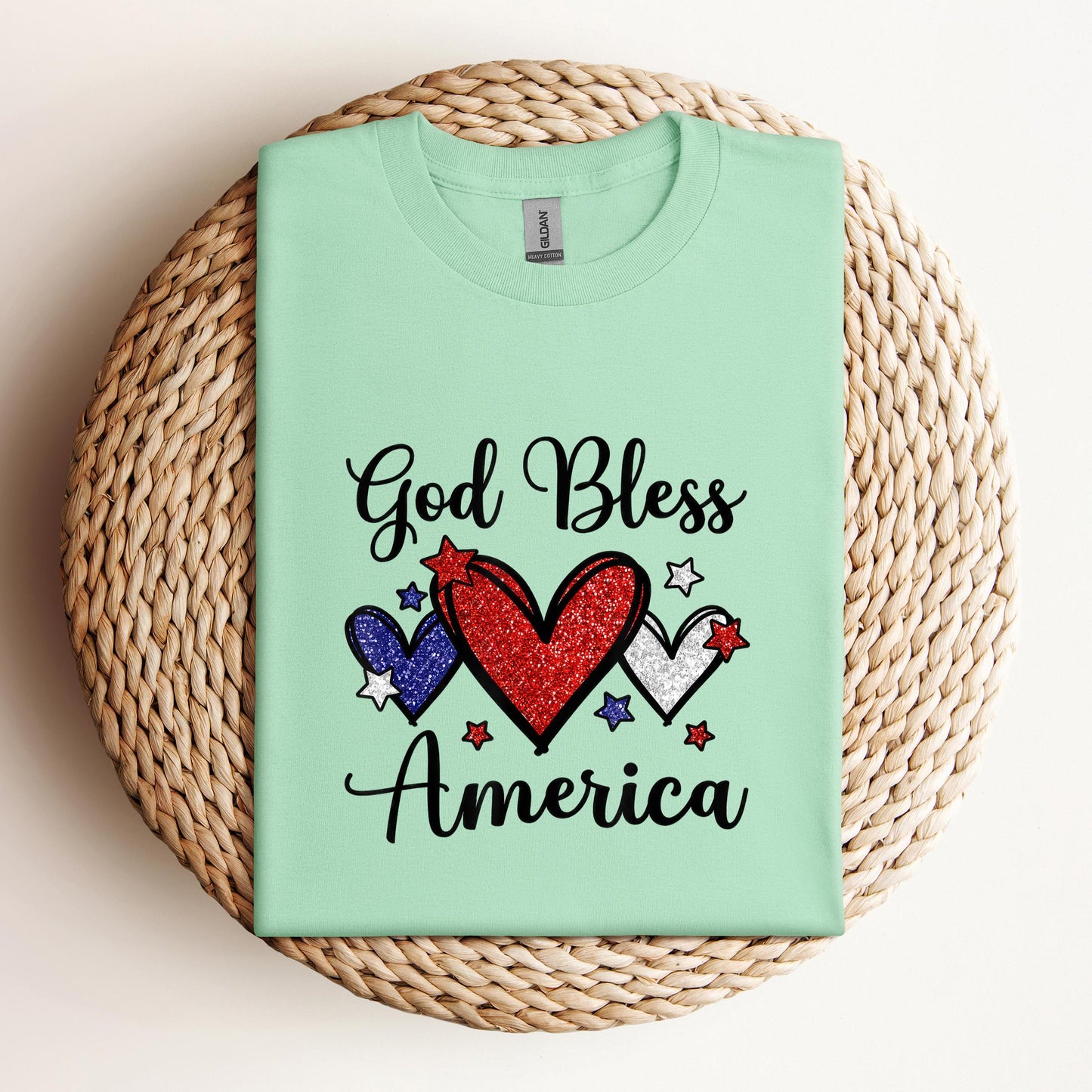God Bless America Patriotic USA Flag Colors For Christians