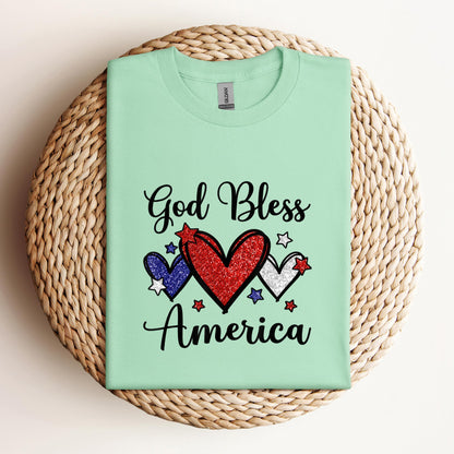 God Bless America Patriotic USA Flag Colors For Christians