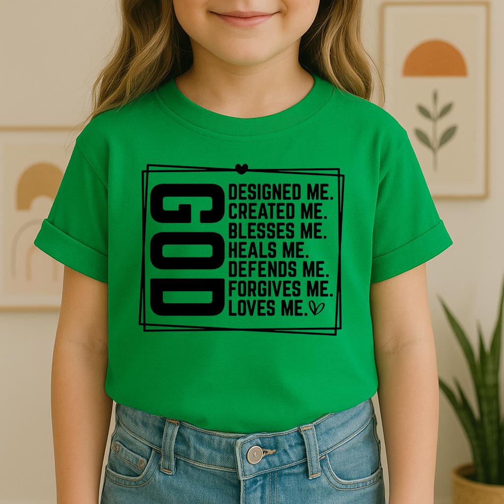 God Designed Me Created Me Blessed Me Heals Me Defends Me Forgive Me Loves Me