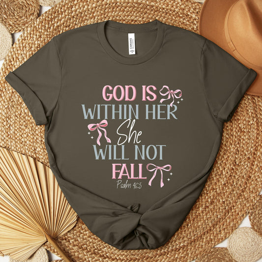 God Is Within Her She Will Not Fall Psalm 46.5 01 Premium T-shirt