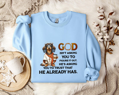 God Isn't Asking You To Figure It Out He's Asking You To Trust That He Already Has Dog Sweatshirt