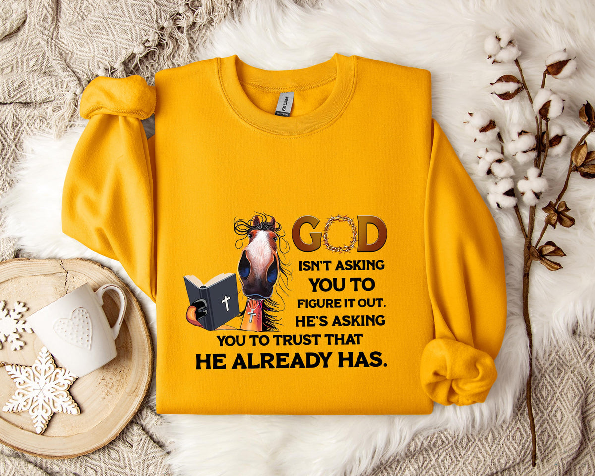 God Isn't Asking You To Figure It Out He's Asking You To Trust That He Already Has Sweatshirt