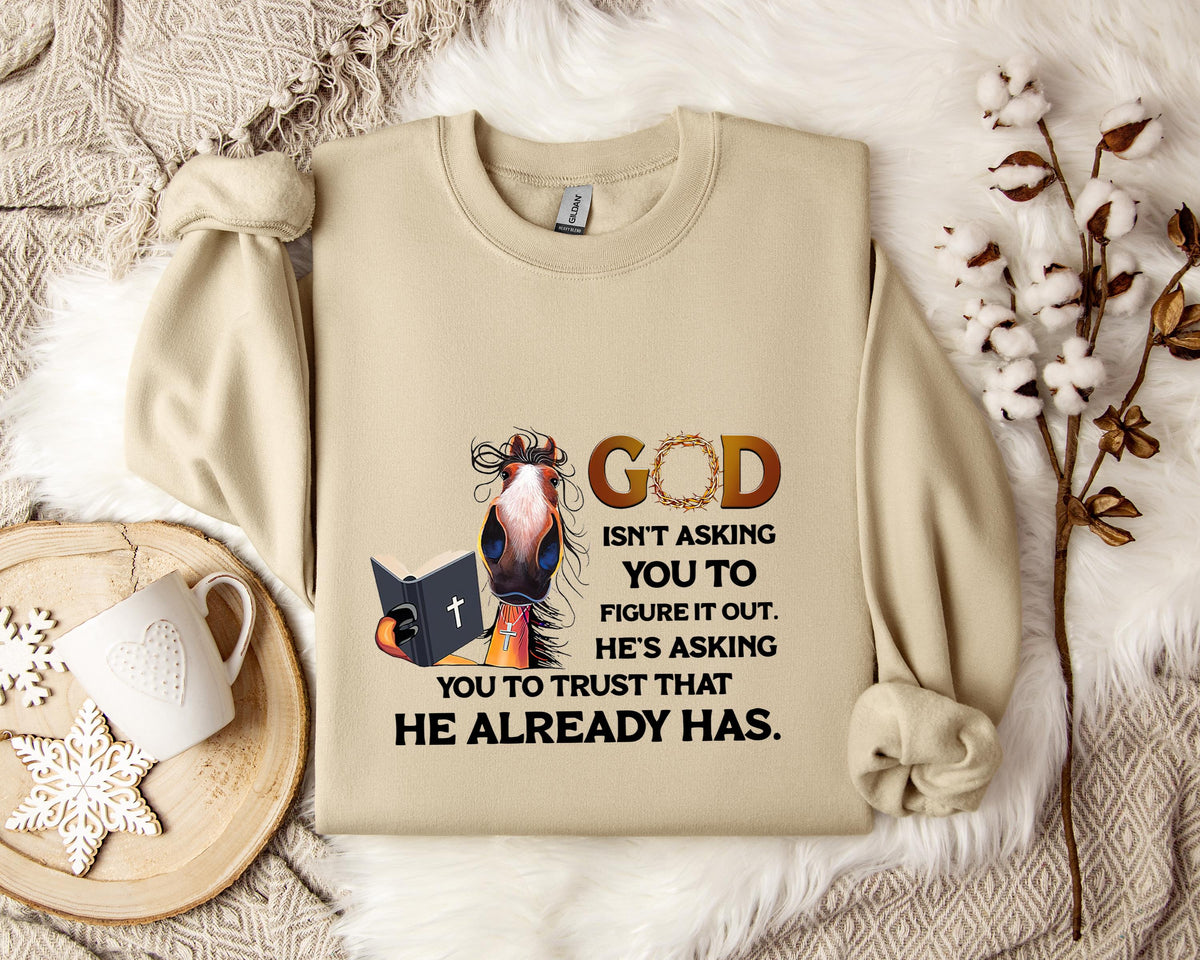 God Isn't Asking You To Figure It Out He's Asking You To Trust That He Already Has Sweatshirt