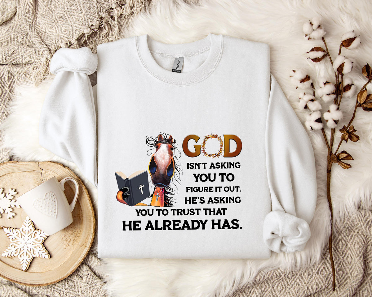 God Isn't Asking You To Figure It Out He's Asking You To Trust That He Already Has Sweatshirt