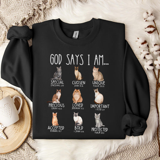 God Say I Am Cats Sweatshirt