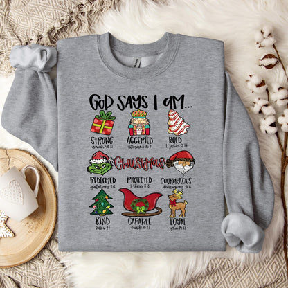 God Say I Am Christmas Sweatshirt