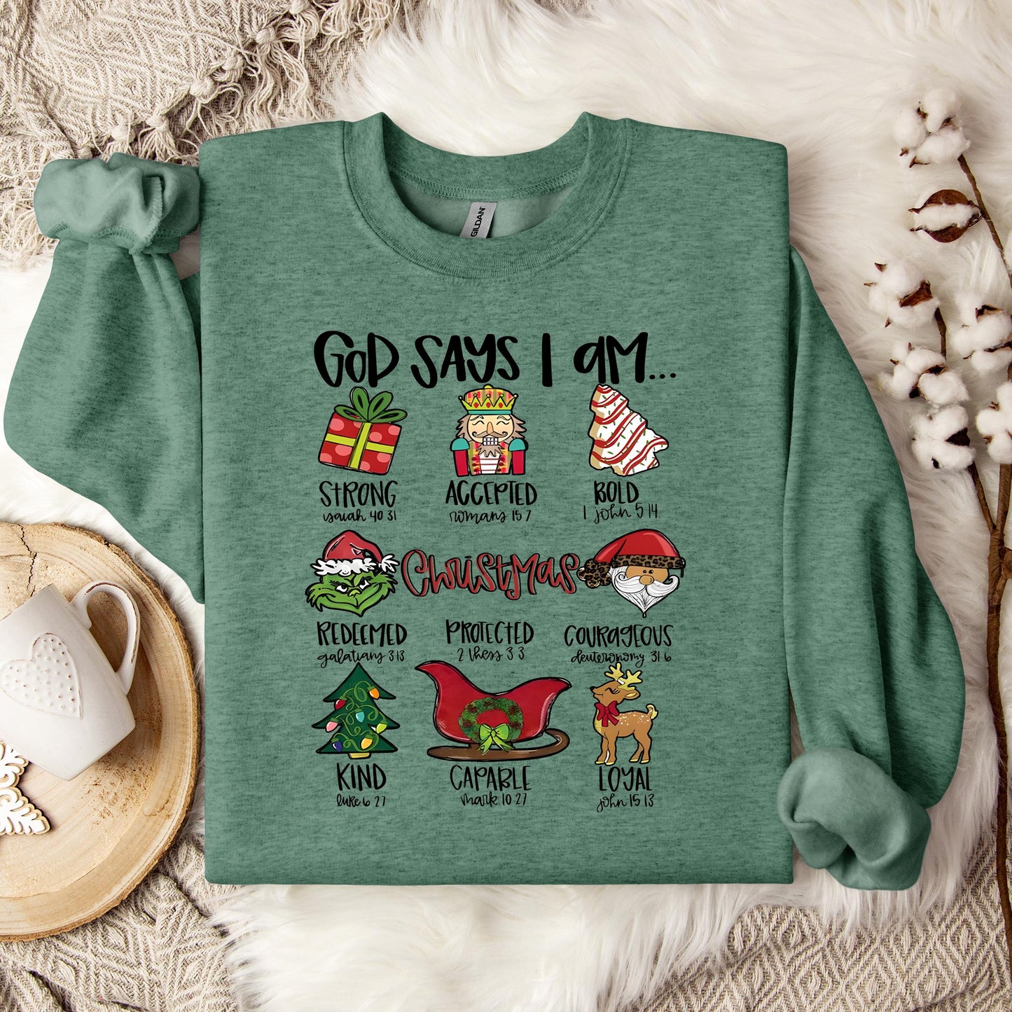 God Say I Am Christmas Sweatshirt