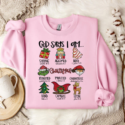 God Say I Am Christmas Sweatshirt