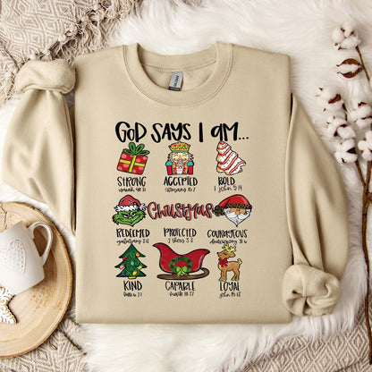 God Say I Am Christmas Sweatshirt