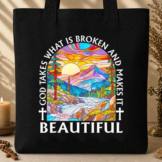 God Takes What Is Broken Makes It Beautiful 03 Tote Bag