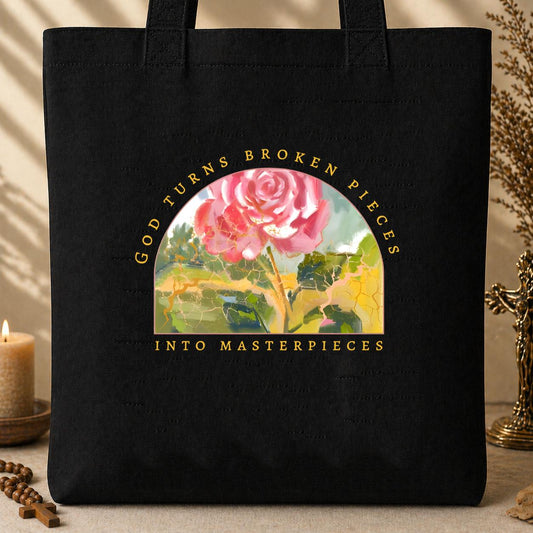 God Turns Broken Pieces Into Masterpieces 02 Tote Bag