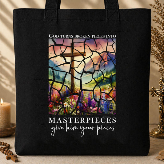 God Turns Broken Pieces Into Masterpieces 04 Tote Bag