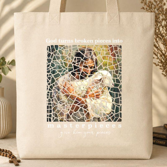 God Turns Broken Pieces Into Masterpieces 08 Tote Bag