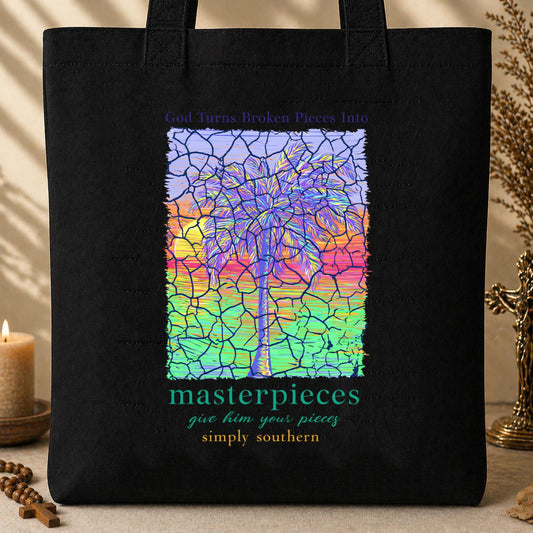 God Turns Broken Pieces Into Masterpieces 12 Tote Bag