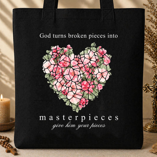 God Turns Broken Pieces Into Masterpieces 14 Tote Bag