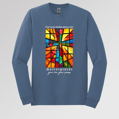God Turns Broken Pieces Into Masterpieces Long Sleeve T-Shirt