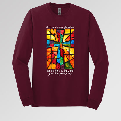 God Turns Broken Pieces Into Masterpieces Long Sleeve T-Shirt