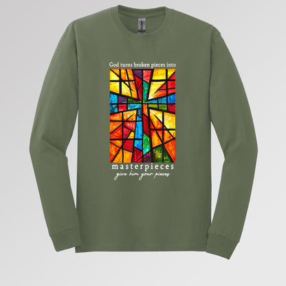 God Turns Broken Pieces Into Masterpieces Long Sleeve T-Shirt