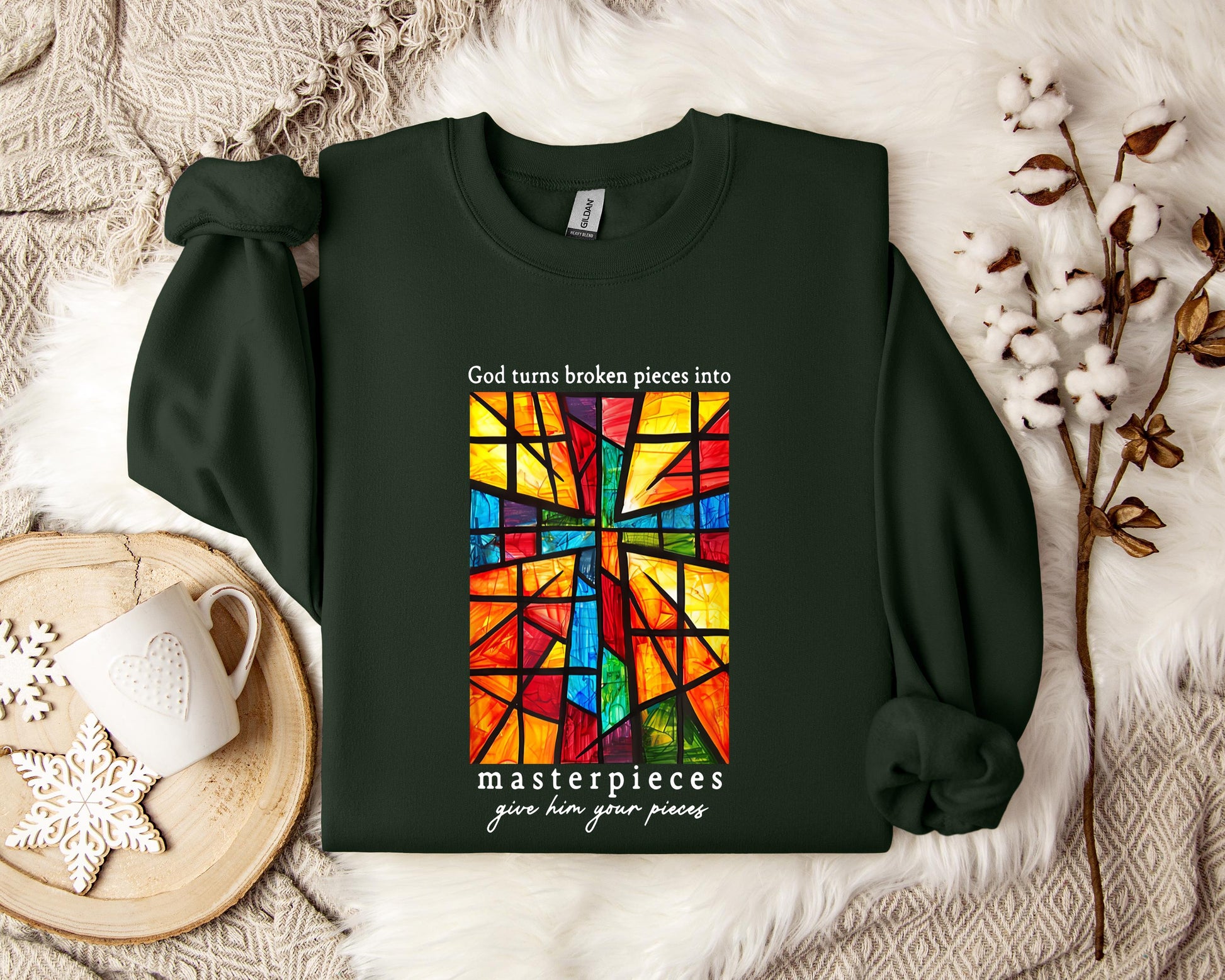 God Turns Broken Pieces Into Masterpieces Sweatshirt
