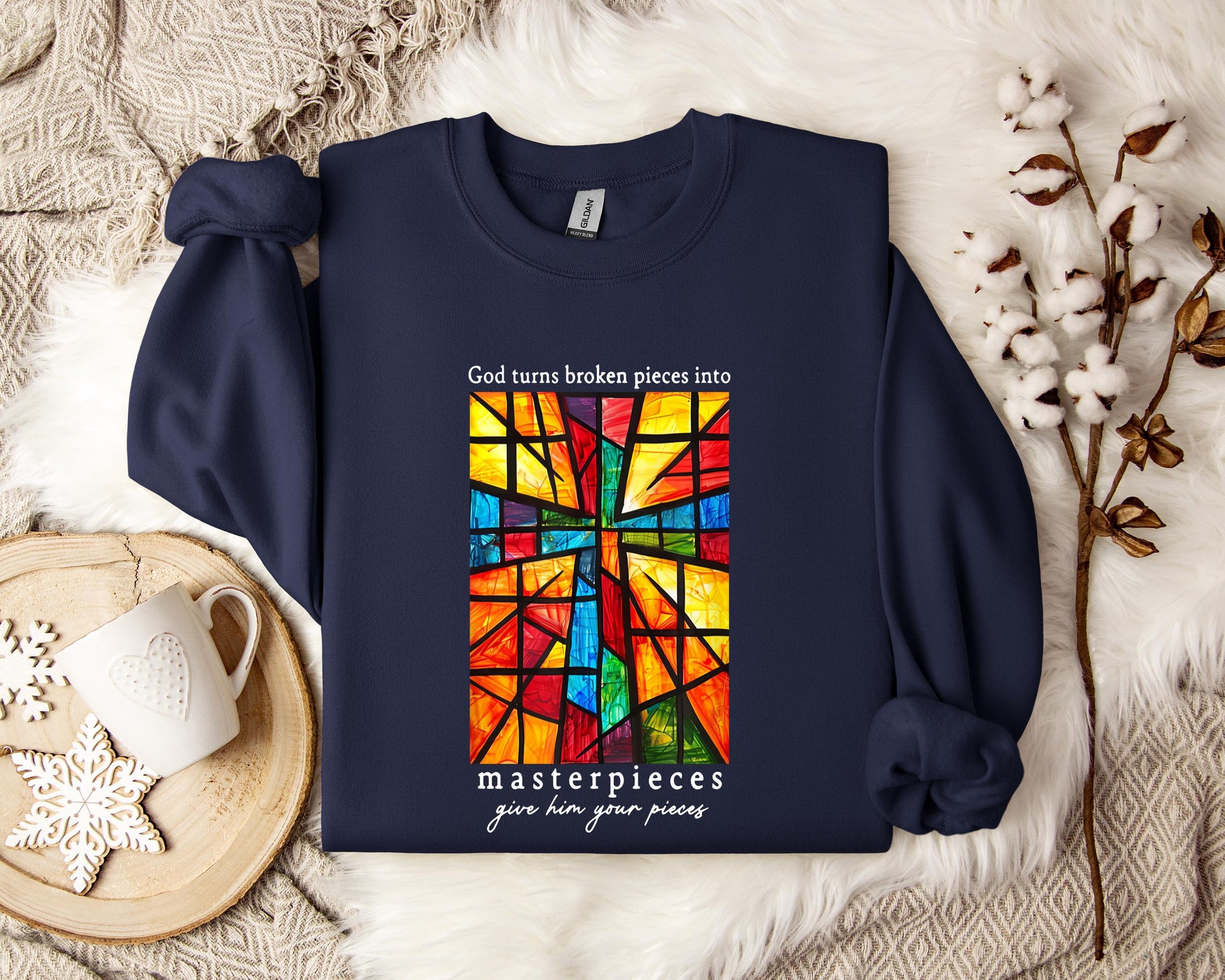 God Turns Broken Pieces Into Masterpieces Sweatshirt