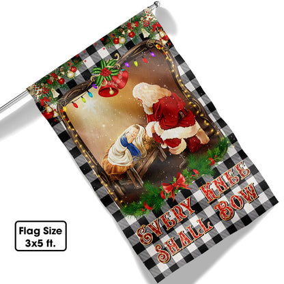 Christian Christmas Santa Claus Every Knee Shall Bow Flag